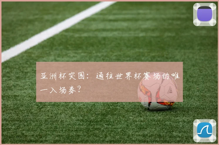 亚洲杯突围:通往世界杯赛场的唯一入场券?